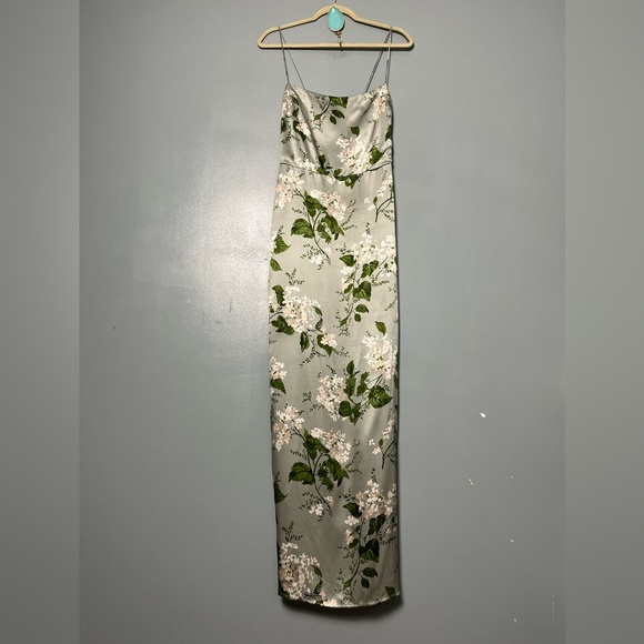 Reformation Frankie Silk Maxi Slip Dress Tea Garden Floral Slit Women’s Size 4 - Picture 2 of 12